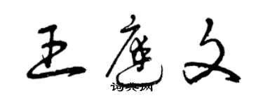 曾庆福王庭文草书个性签名怎么写