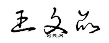 曾庆福王文品草书个性签名怎么写