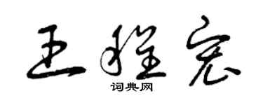 曾庆福王程宏草书个性签名怎么写