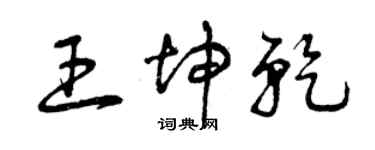 曾庆福王坤乾草书个性签名怎么写