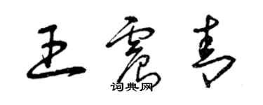 曾庆福王震青草书个性签名怎么写