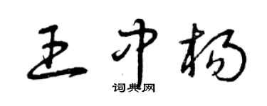 曾庆福王中杨草书个性签名怎么写