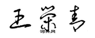 曾庆福王荣青草书个性签名怎么写