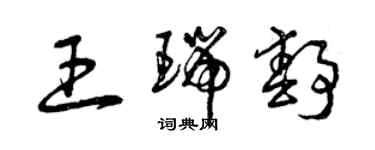 曾庆福王瑞静草书个性签名怎么写