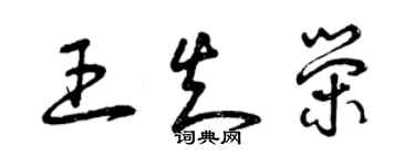 曾庆福王知荣草书个性签名怎么写