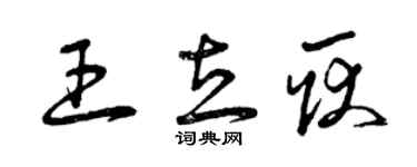 曾庆福王立耿草书个性签名怎么写