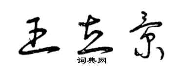 曾庆福王立景草书个性签名怎么写