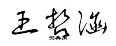 曾庆福王哲涵草书个性签名怎么写