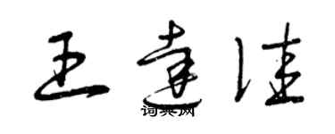 曾庆福王达佳草书个性签名怎么写