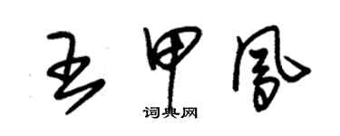 朱锡荣王甲凤草书个性签名怎么写