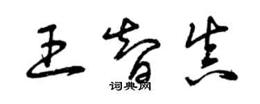 曾庆福王智真草书个性签名怎么写