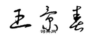 曾庆福王景春草书个性签名怎么写