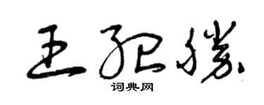 曾庆福王纪胜草书个性签名怎么写