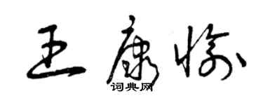 曾庆福王康愉草书个性签名怎么写