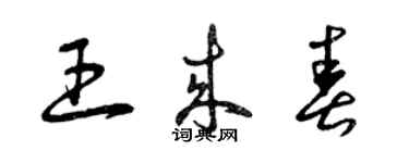 曾庆福王来春草书个性签名怎么写