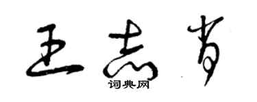曾庆福王志肖草书个性签名怎么写