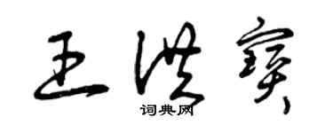 曾庆福王洪宝草书个性签名怎么写