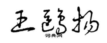 曾庆福王鸥扬草书个性签名怎么写
