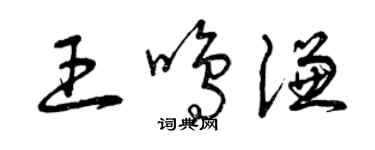 曾庆福王鸣谦草书个性签名怎么写