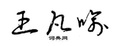 曾庆福王凡喻草书个性签名怎么写