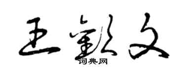 曾庆福王欢文草书个性签名怎么写