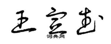 曾庆福王宣武草书个性签名怎么写