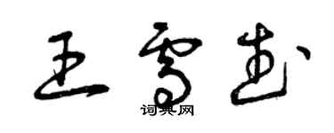 曾庆福王雪武草书个性签名怎么写