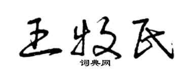 曾庆福王牧民草书个性签名怎么写