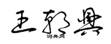 曾庆福王朝兴草书个性签名怎么写