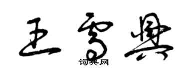 曾庆福王雪兴草书个性签名怎么写