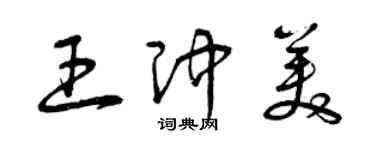 曾庆福王冲美草书个性签名怎么写