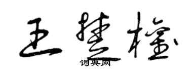 曾庆福王楚权草书个性签名怎么写