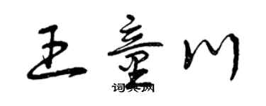 曾庆福王童川草书个性签名怎么写
