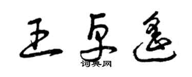 曾庆福王卓遥草书个性签名怎么写