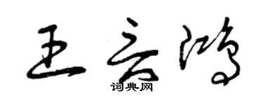 曾庆福王言鸿草书个性签名怎么写