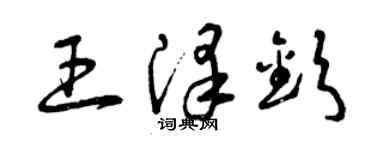 曾庆福王泽钦草书个性签名怎么写