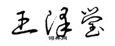 曾庆福王泽莹草书个性签名怎么写