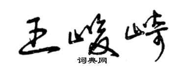 曾庆福王峻崎草书个性签名怎么写