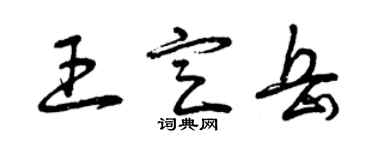 曾庆福王定岳草书个性签名怎么写