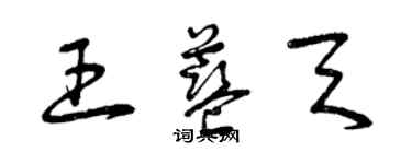 曾庆福王蓝天草书个性签名怎么写