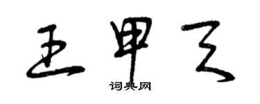 曾庆福王甲天草书个性签名怎么写