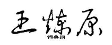曾庆福王炼原草书个性签名怎么写