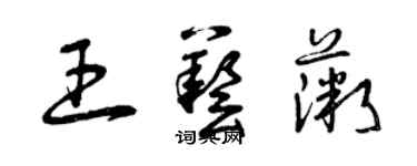 曾庆福王艺薇草书个性签名怎么写