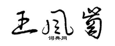 曾庆福王风岗草书个性签名怎么写