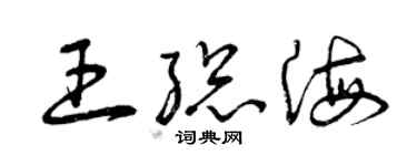 曾庆福王总海草书个性签名怎么写