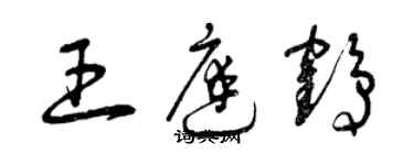 曾庆福王庭鹤草书个性签名怎么写