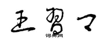 曾庆福王习卿草书个性签名怎么写