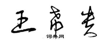 曾庆福王希贵草书个性签名怎么写