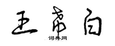 曾庆福王希白草书个性签名怎么写