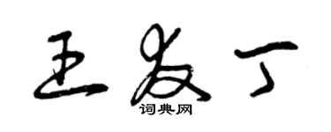 曾庆福王友丁草书个性签名怎么写